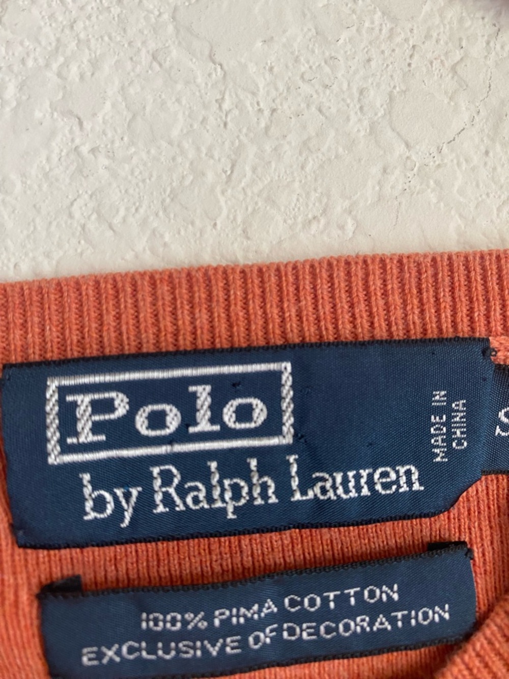 Polo Ralph Lauren Burnt Orange V-neck Sweater Size S Old Money Chic Classic - Picture 4 of 6